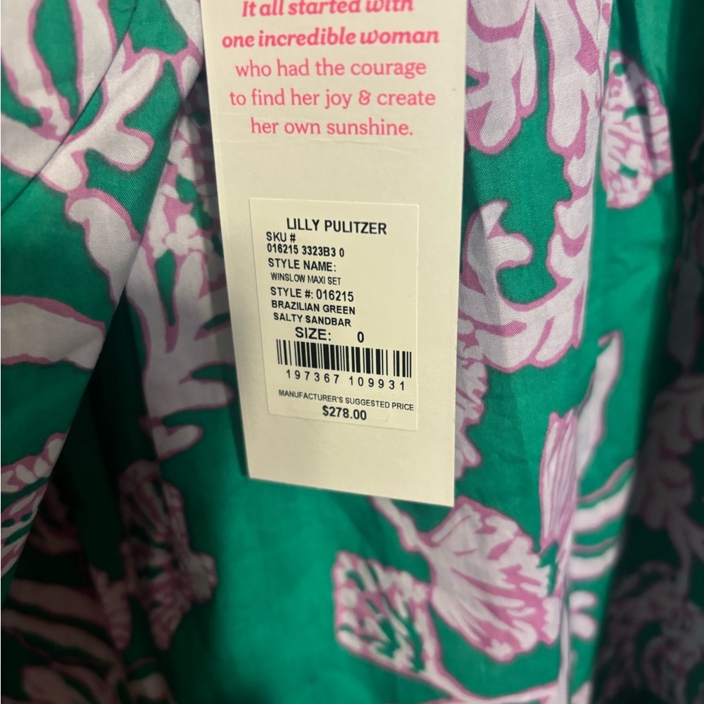 NWT Lilly Pulitzer Winslow maxi set
